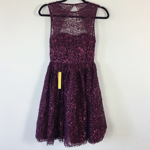 Alice + Olivia Ophelia Lace Fit & Flare SL Dress - Picture 2 of 8